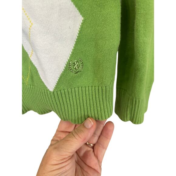 IZOD Unisex med Vtg Style Argyle sweater . Bold Preppy retro ivy league - Picture 7 of 8